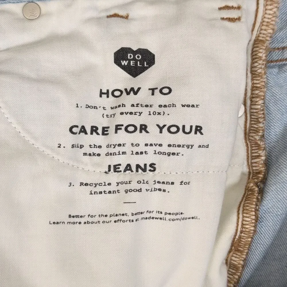 Madewell Baggy Denim Jean Shorts 100% cotton Size 31